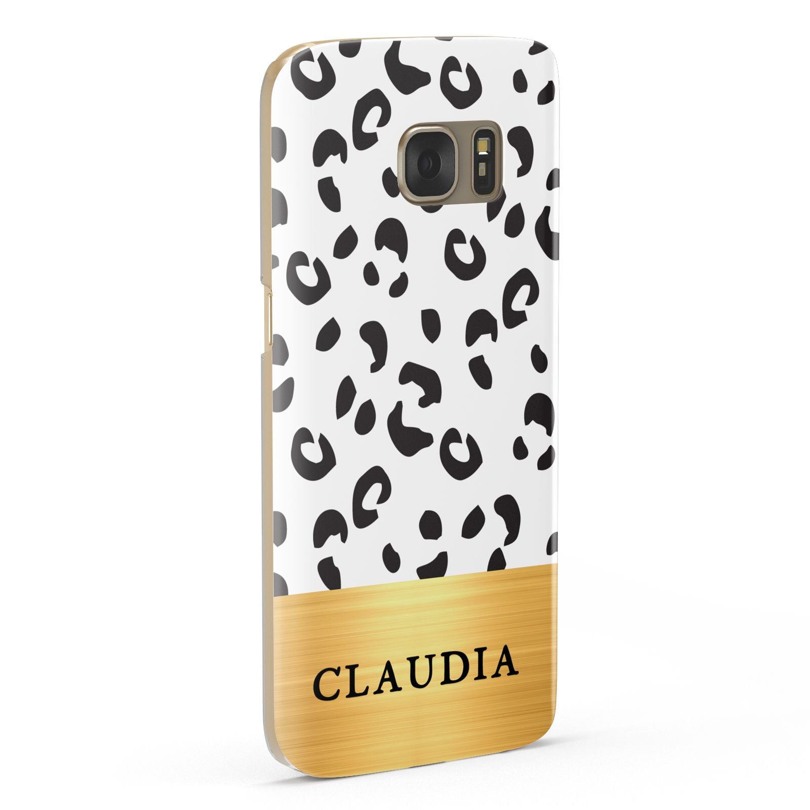 Personalised Animal Print Gold With Name Samsung Galaxy Case Fourty Five Degrees