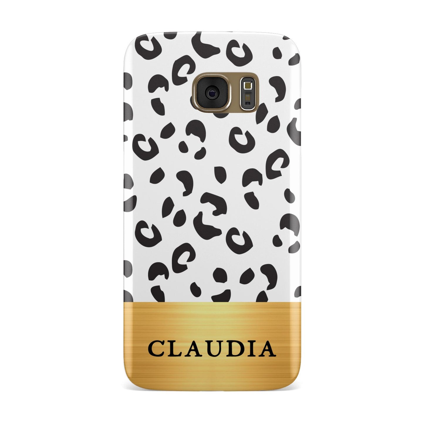 Personalised Animal Print Gold With Name Samsung Galaxy Case