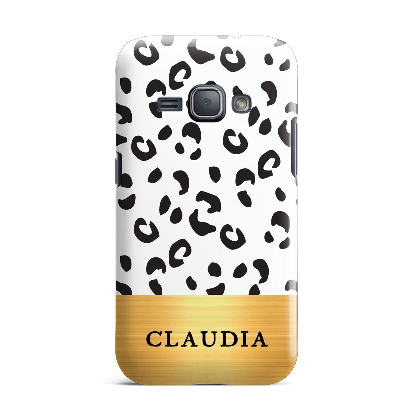 Personalised Animal Print Gold With Name Samsung Galaxy J1 2016 Case