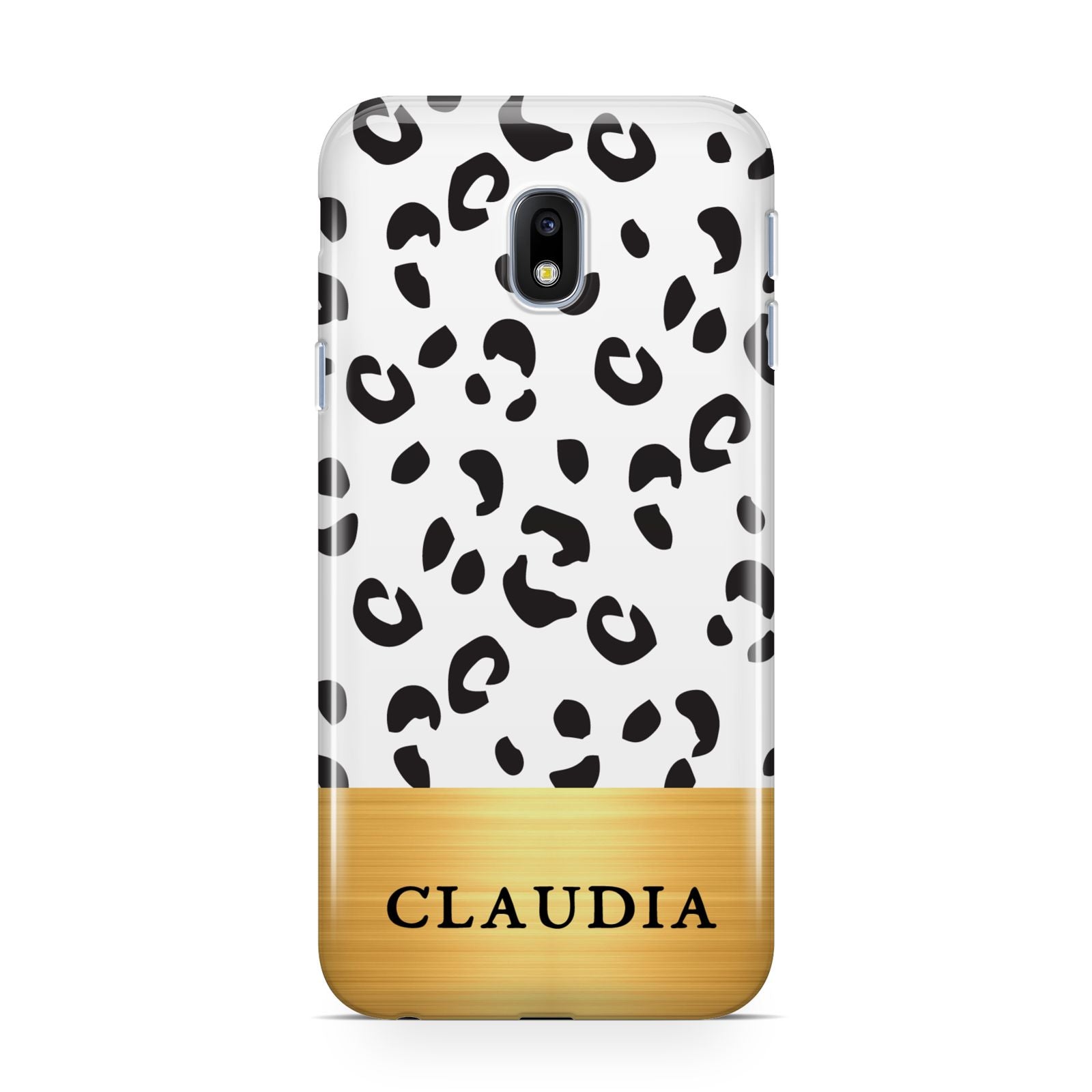 Personalised Animal Print Gold With Name Samsung Galaxy J3 2017 Case