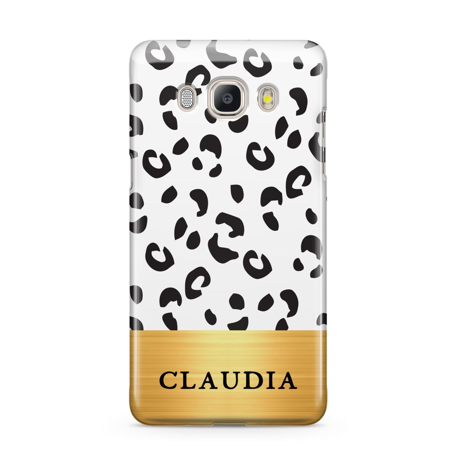 Personalised Animal Print Gold With Name Samsung Galaxy J5 2016 Case