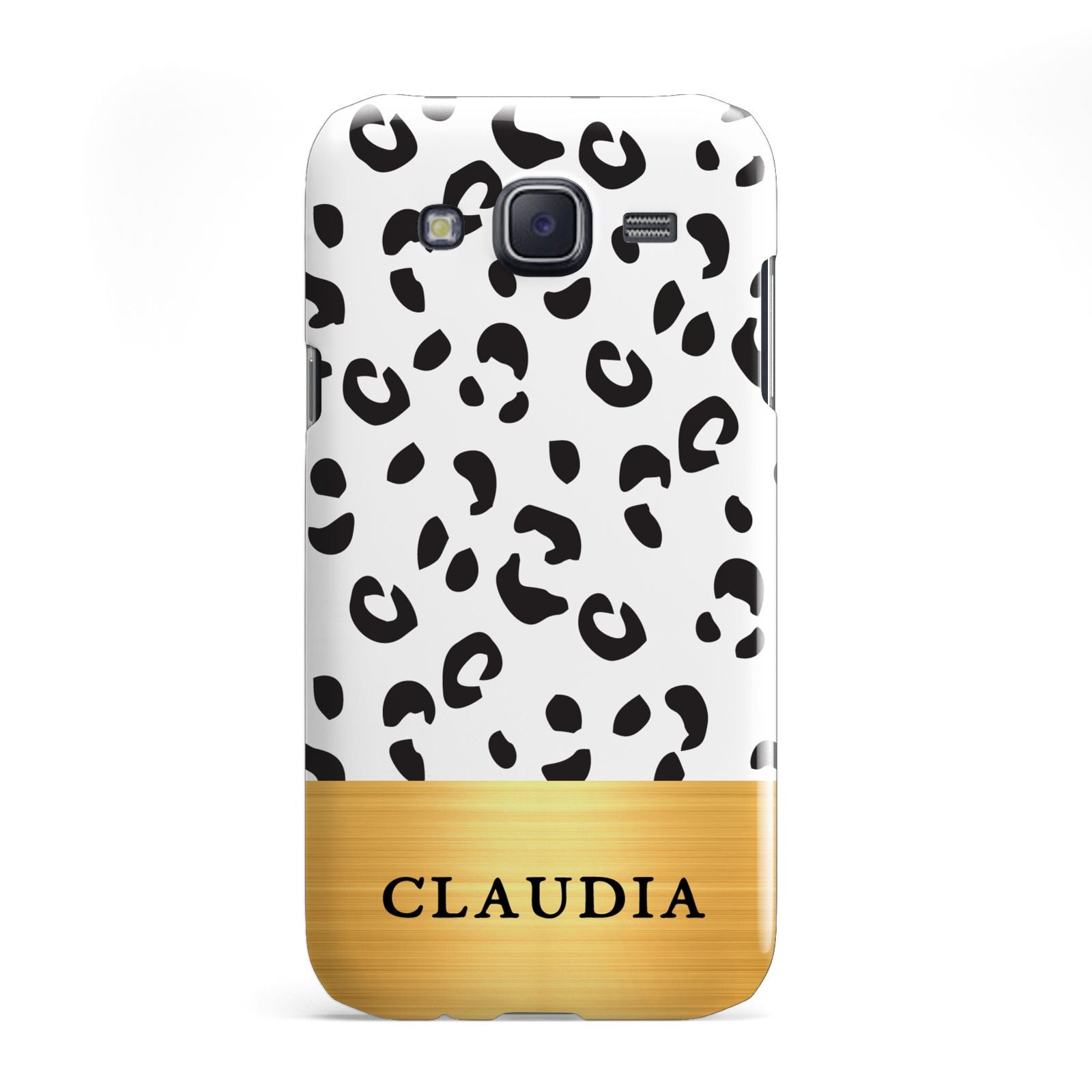 Personalised Animal Print Gold With Name Samsung Galaxy J5 Case