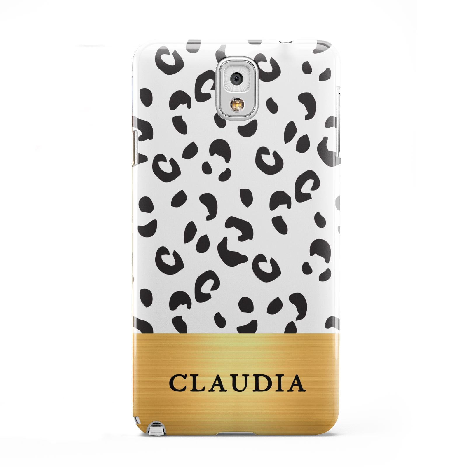 Personalised Animal Print Gold With Name Samsung Galaxy Note 3 Case