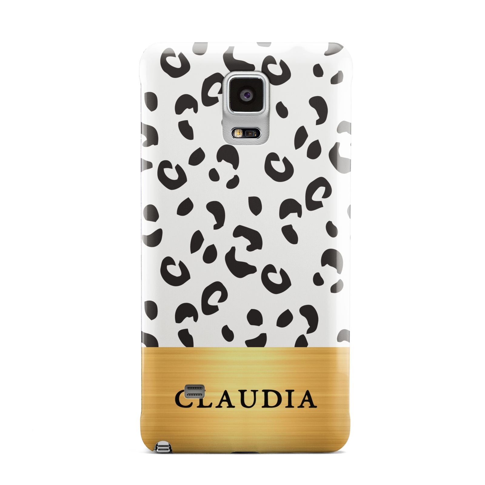 Personalised Animal Print Gold With Name Samsung Galaxy Note 4 Case