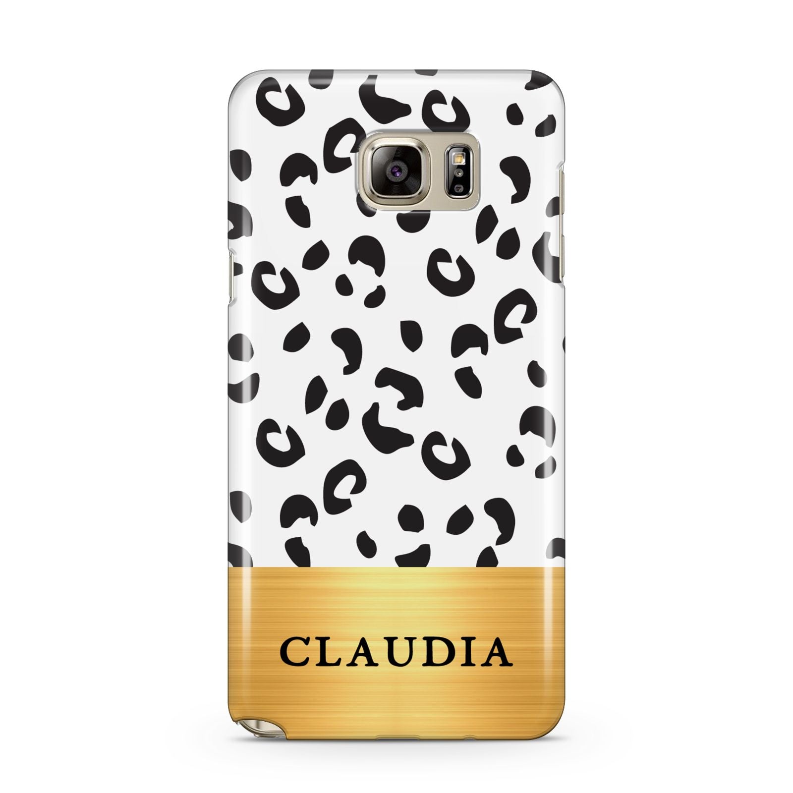 Personalised Animal Print Gold With Name Samsung Galaxy Note 5 Case