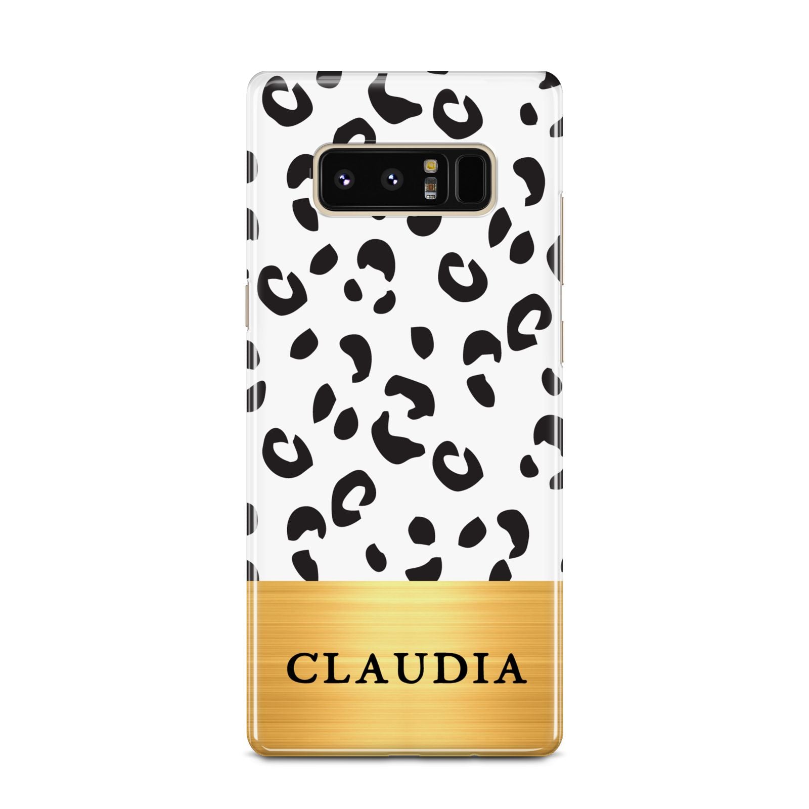 Personalised Animal Print Gold With Name Samsung Galaxy Note 8 Case