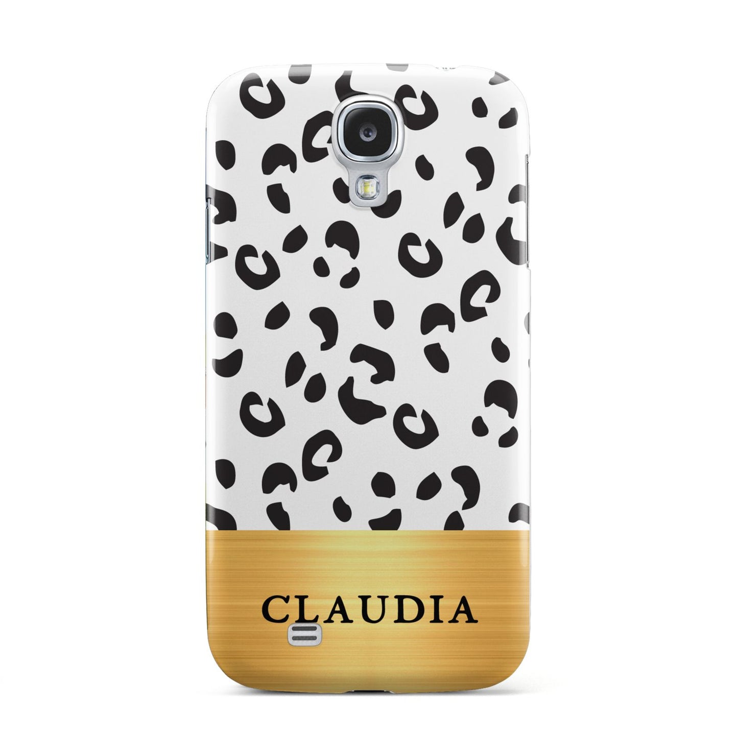 Personalised Animal Print Gold With Name Samsung Galaxy S4 Case