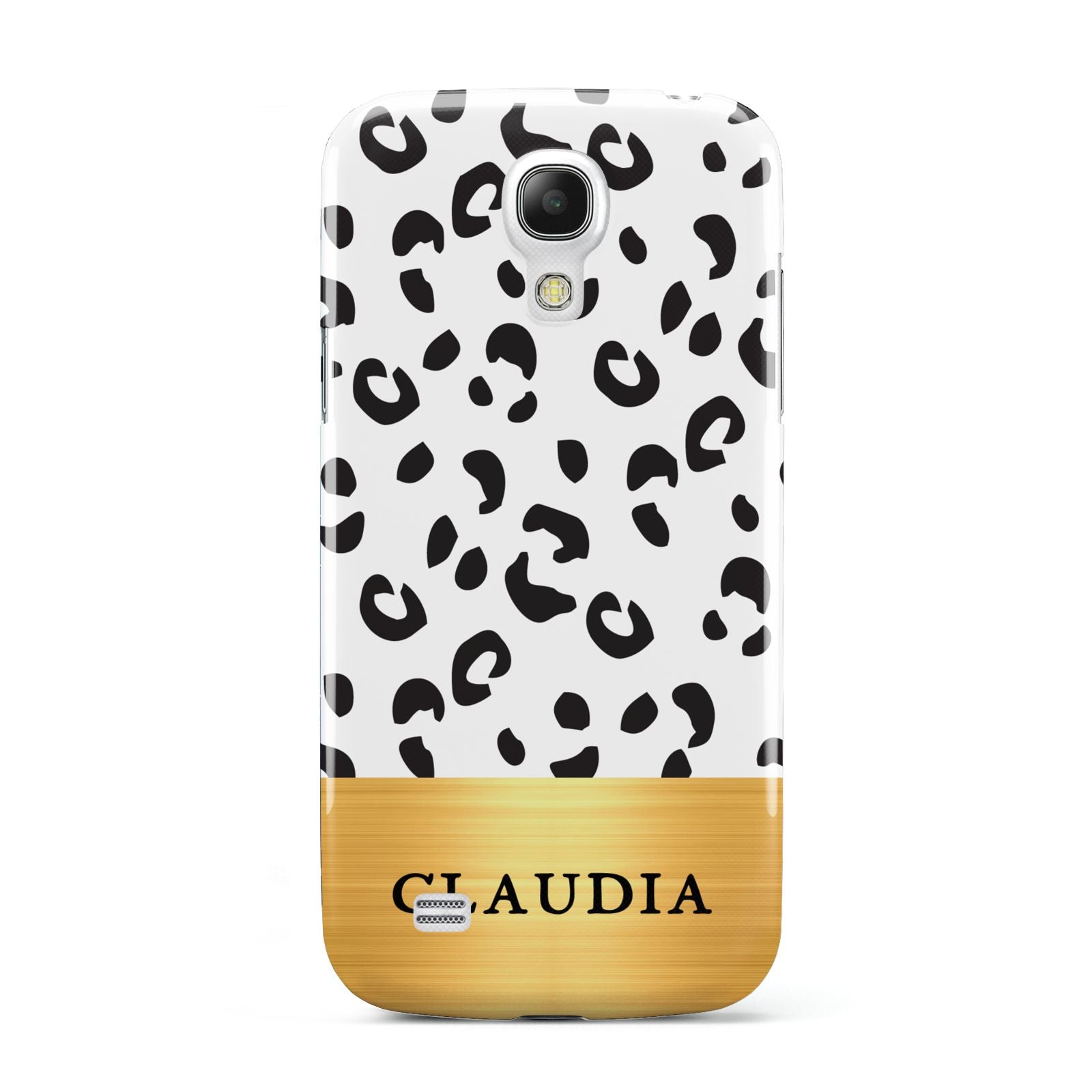 Personalised Animal Print Gold With Name Samsung Galaxy S4 Mini Case