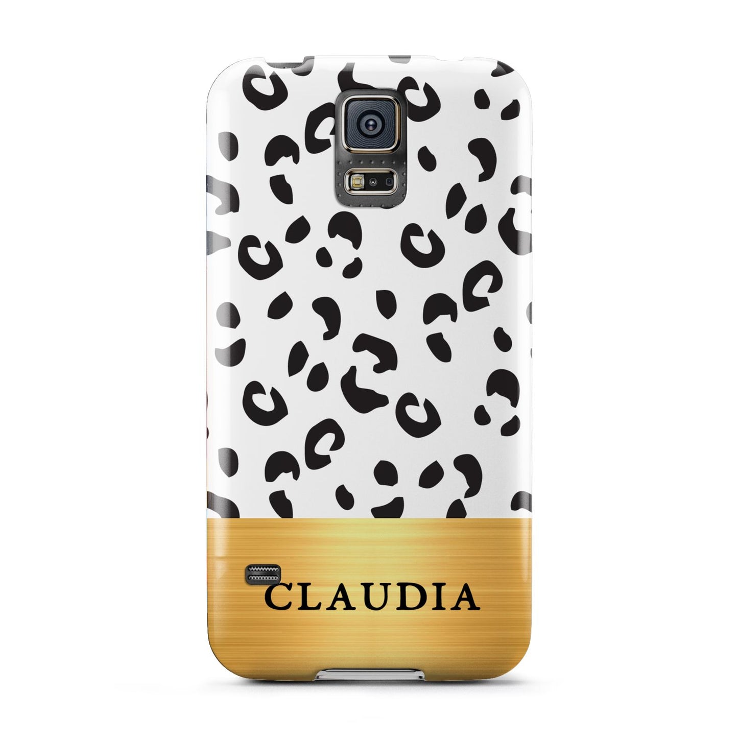 Personalised Animal Print Gold With Name Samsung Galaxy S5 Case