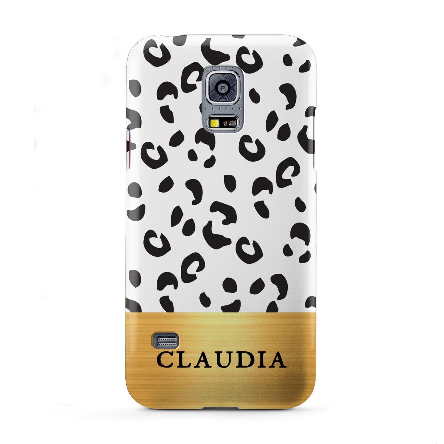 Personalised Animal Print Gold With Name Samsung Galaxy S5 Mini Case