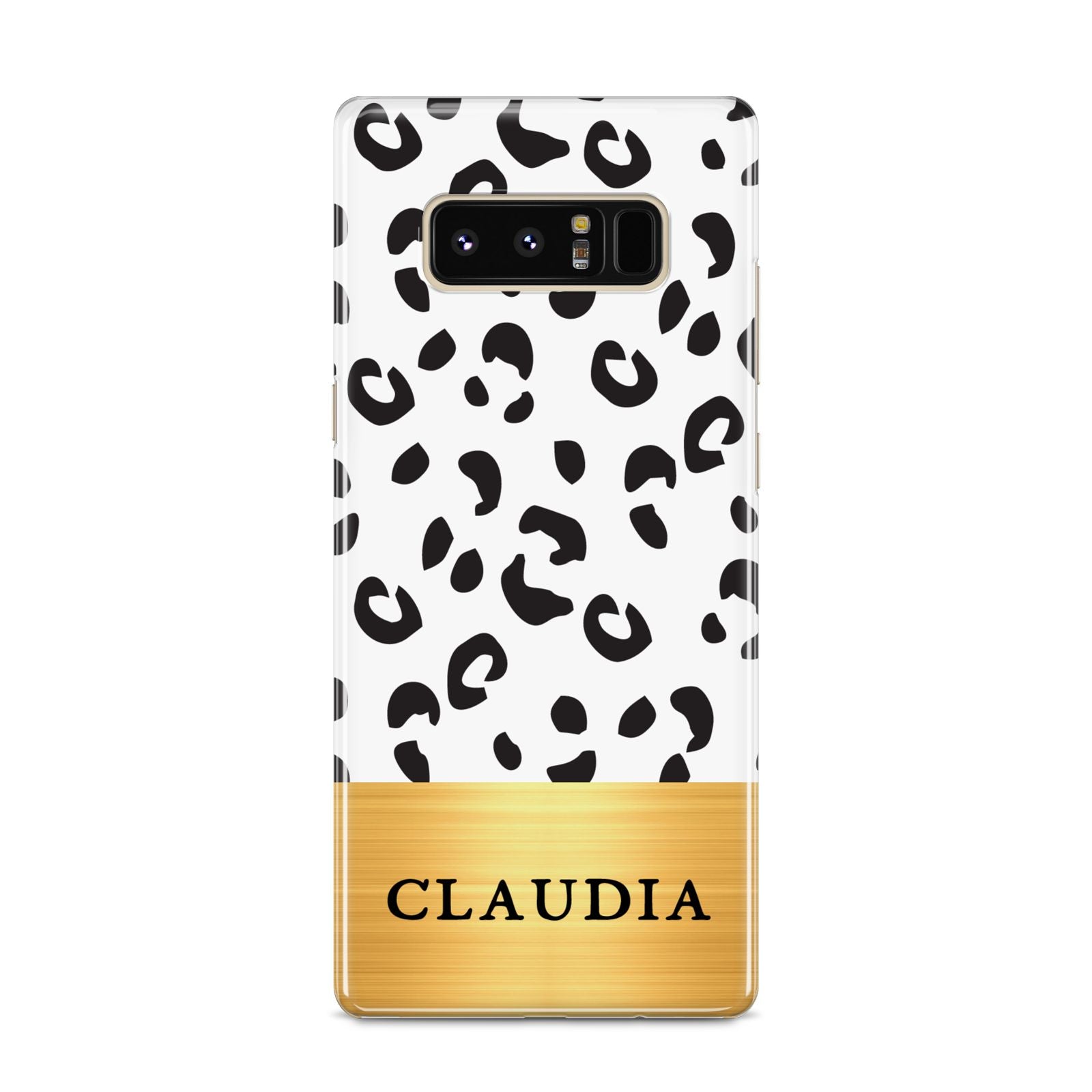 Personalised Animal Print Gold With Name Samsung Galaxy S8 Case