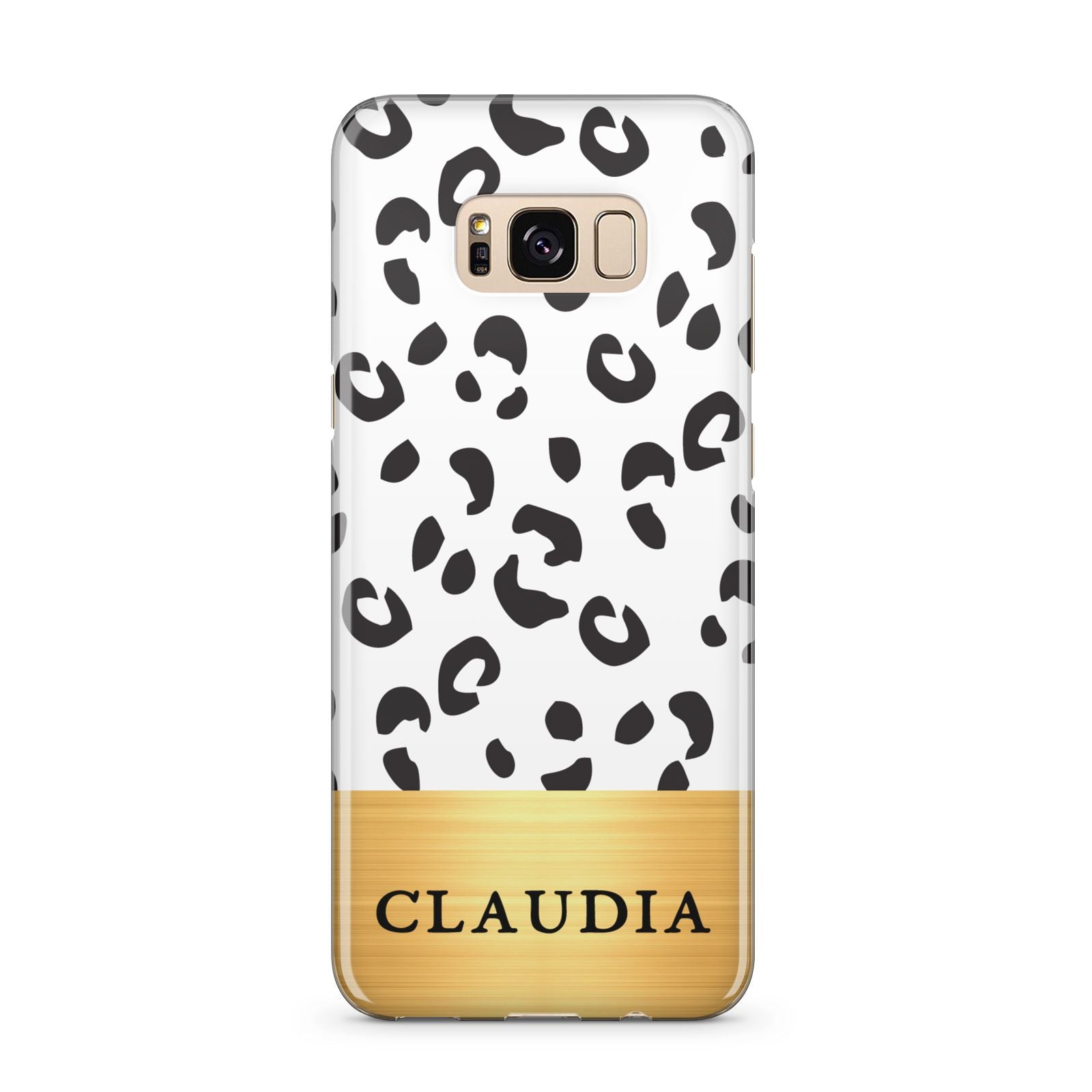 Personalised Animal Print Gold With Name Samsung Galaxy S8 Plus Case