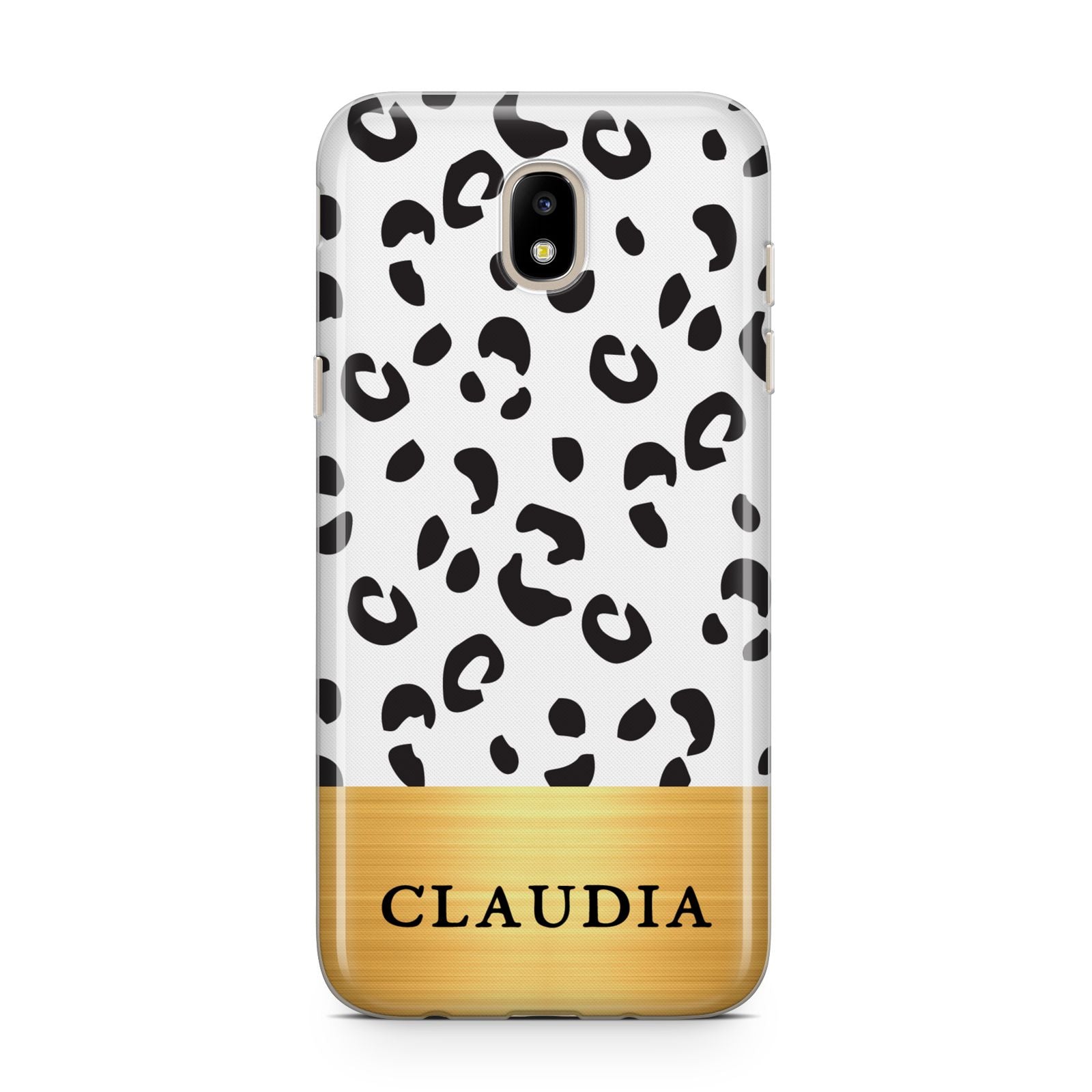 Personalised Animal Print Gold With Name Samsung J5 2017 Case