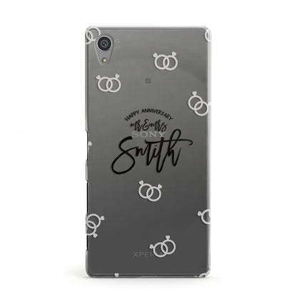 Personalised Anniversary Monochrome Sony Xperia Case