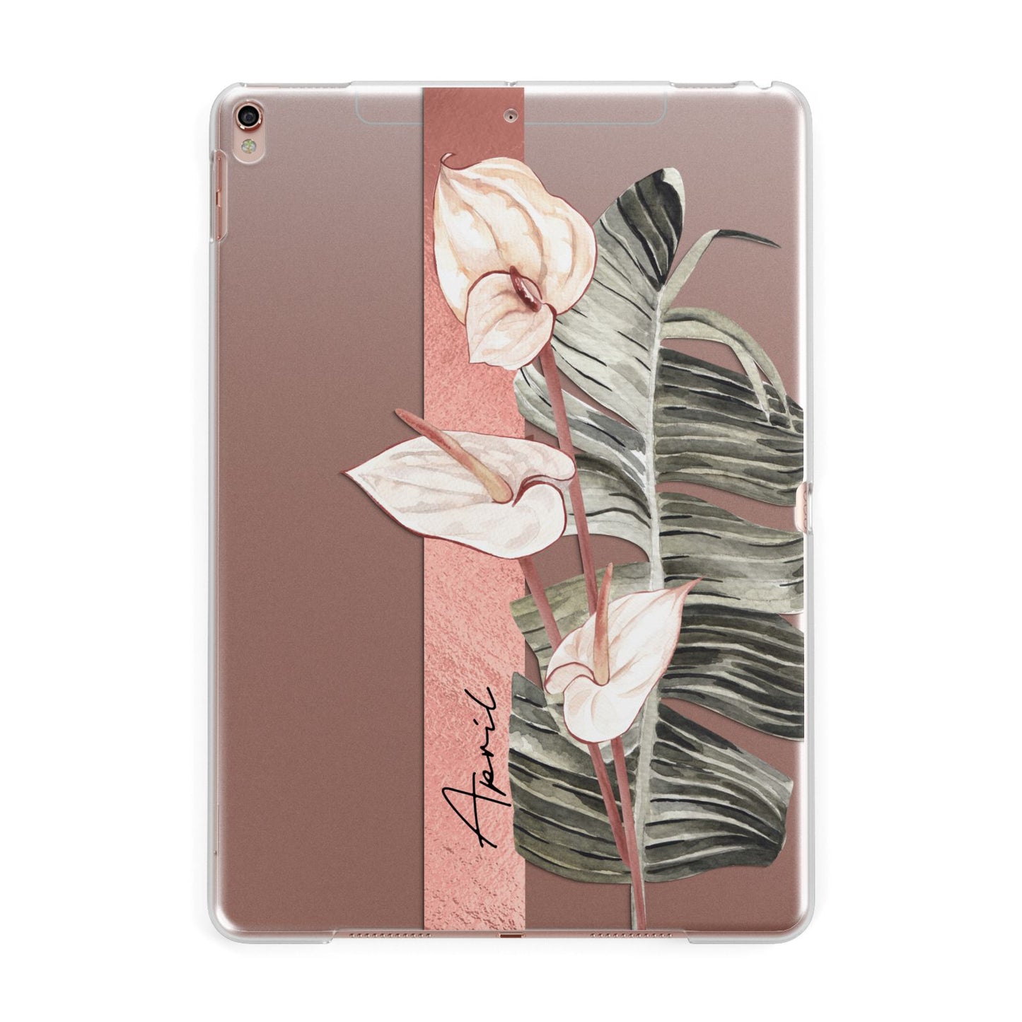 Personalised Anthurium Apple iPad Rose Gold Case