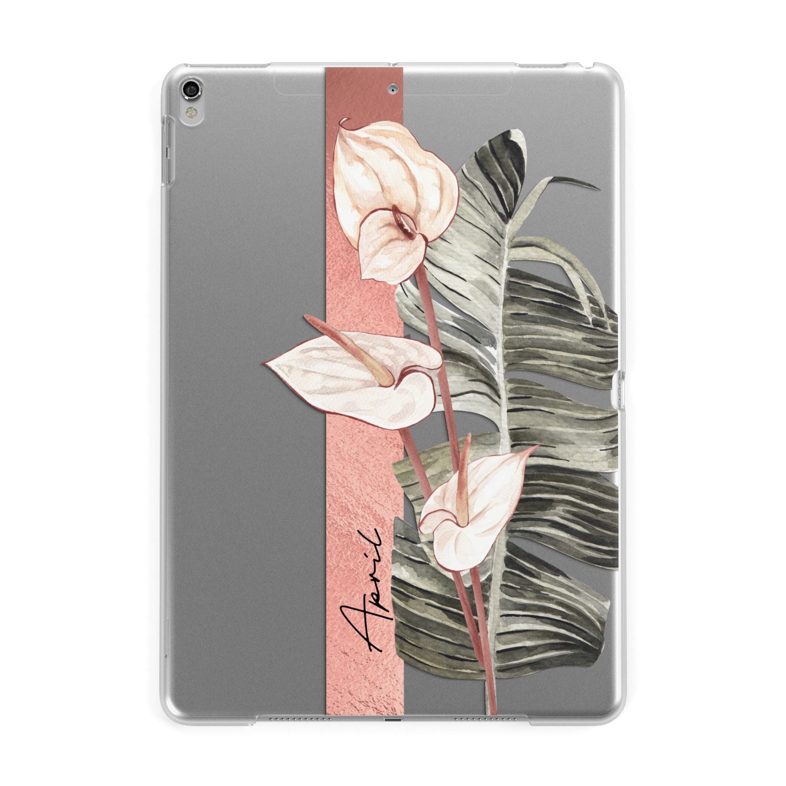 Personalised Anthurium Apple iPad Silver Case