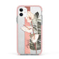 Personalised Anthurium Apple iPhone 11 in White with Pink Impact Case