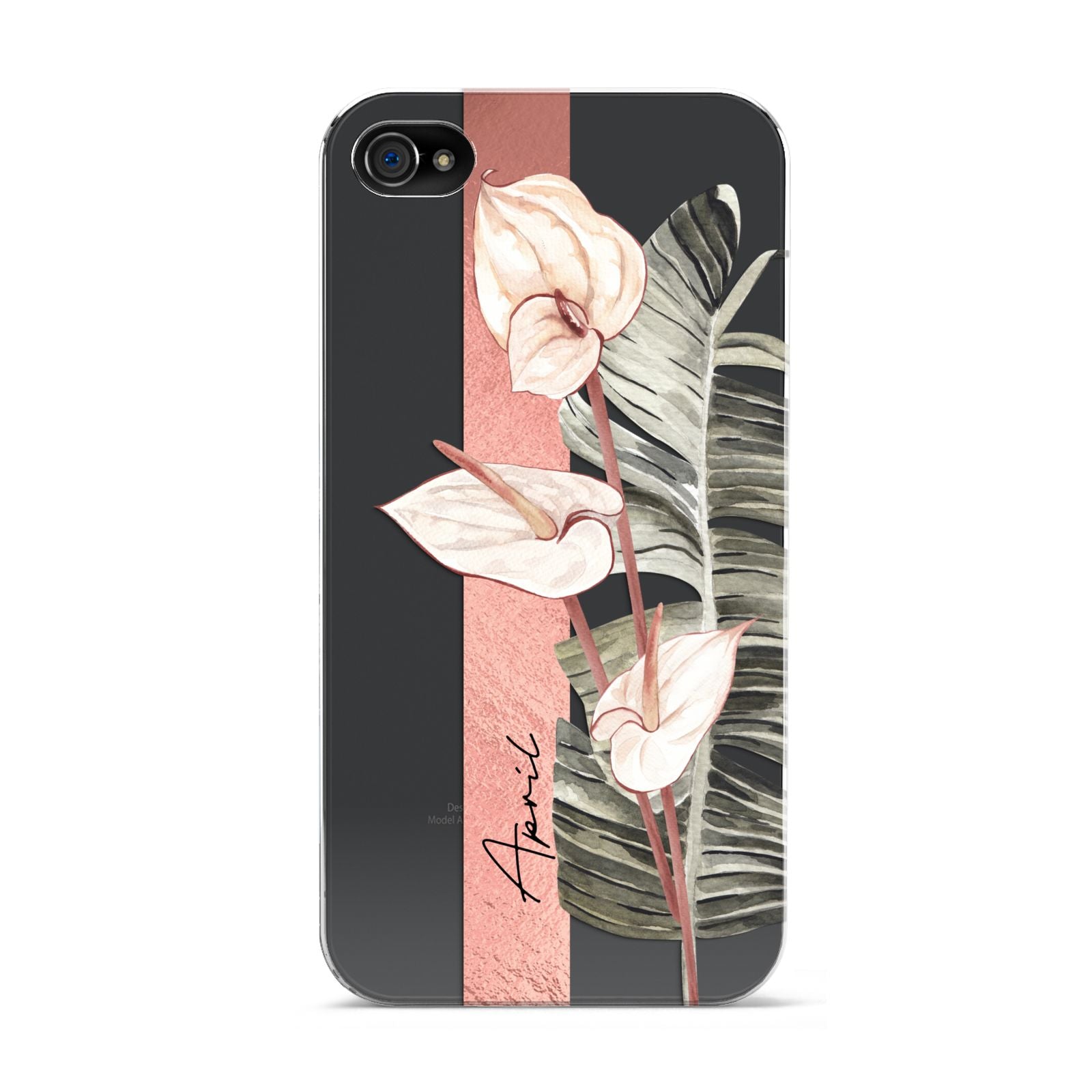 Personalised Anthurium Apple iPhone 4s Case