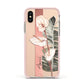 Personalised Anthurium Apple iPhone Xs Impact Case Pink Edge on Gold Phone