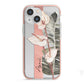 Personalised Anthurium iPhone 13 Mini TPU Impact Case with Pink Edges