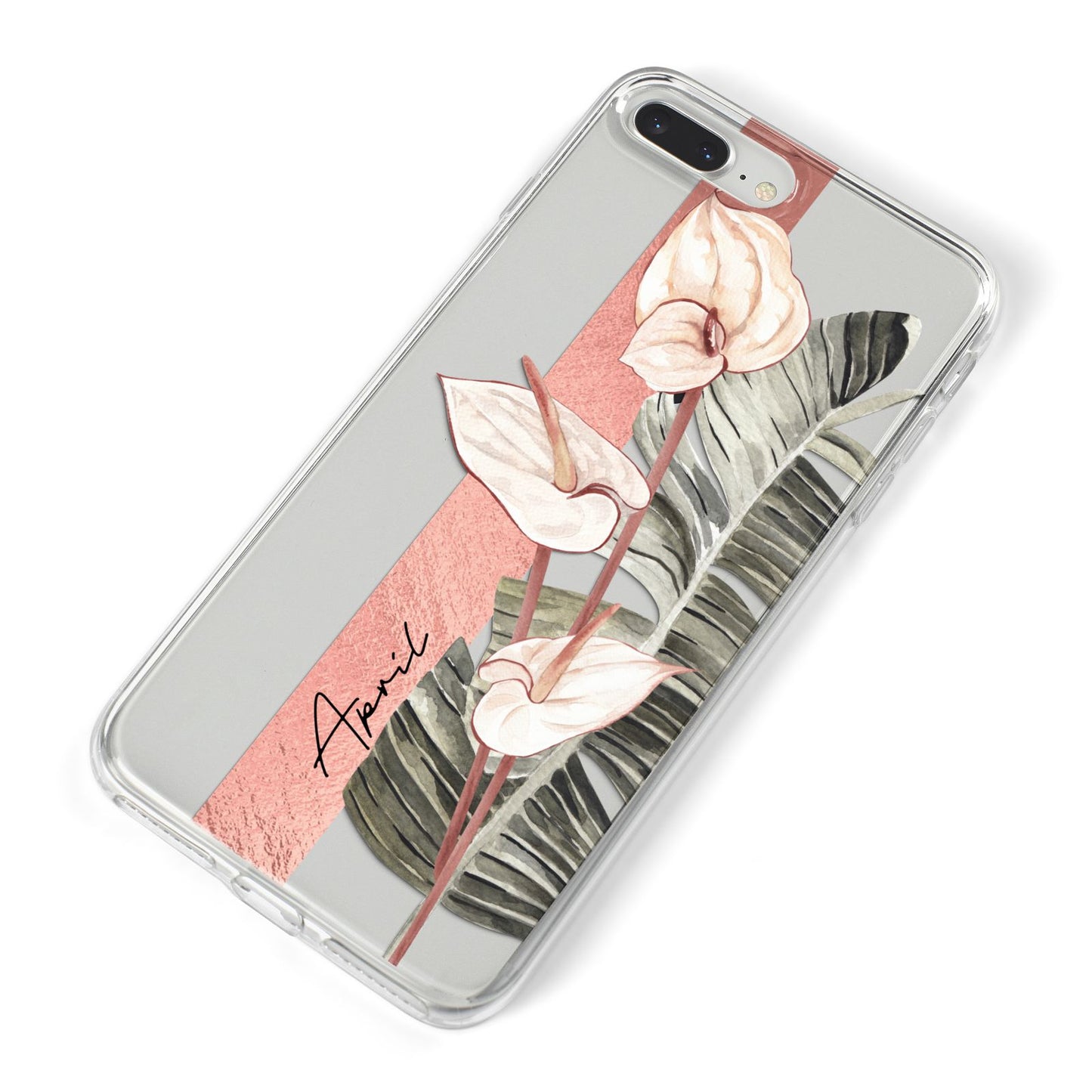 Personalised Anthurium iPhone 8 Plus Bumper Case on Silver iPhone Alternative Image