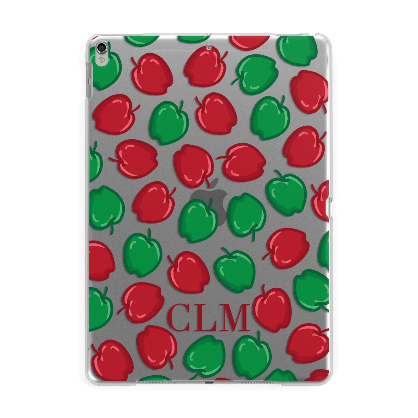 Personalised Apples Initials Clear Apple iPad Silver Case