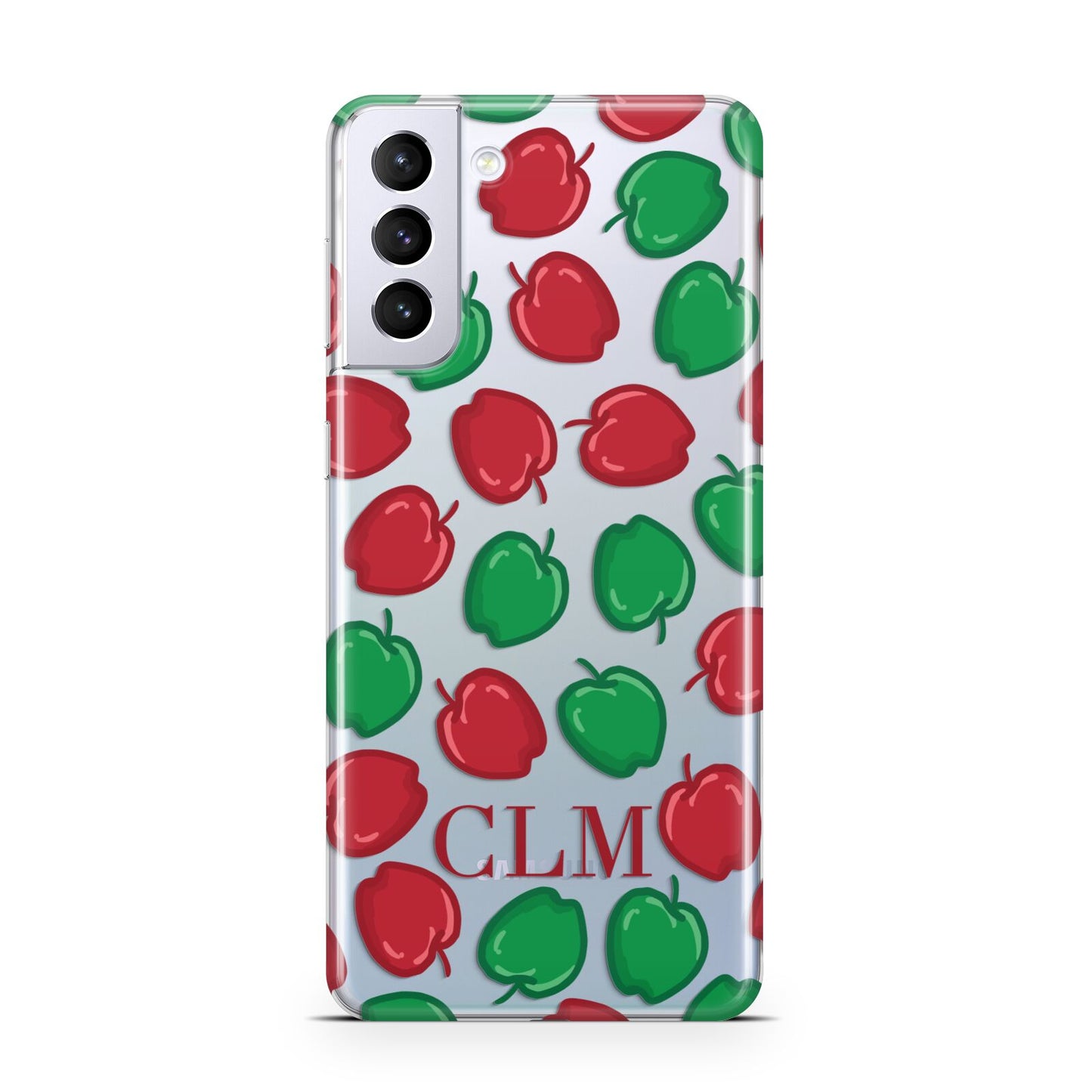 Personalised Apples Initials Clear Samsung S21 Plus Phone Case