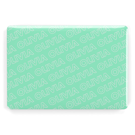 Personalised Aqua Diagonal Name Apple MacBook Case