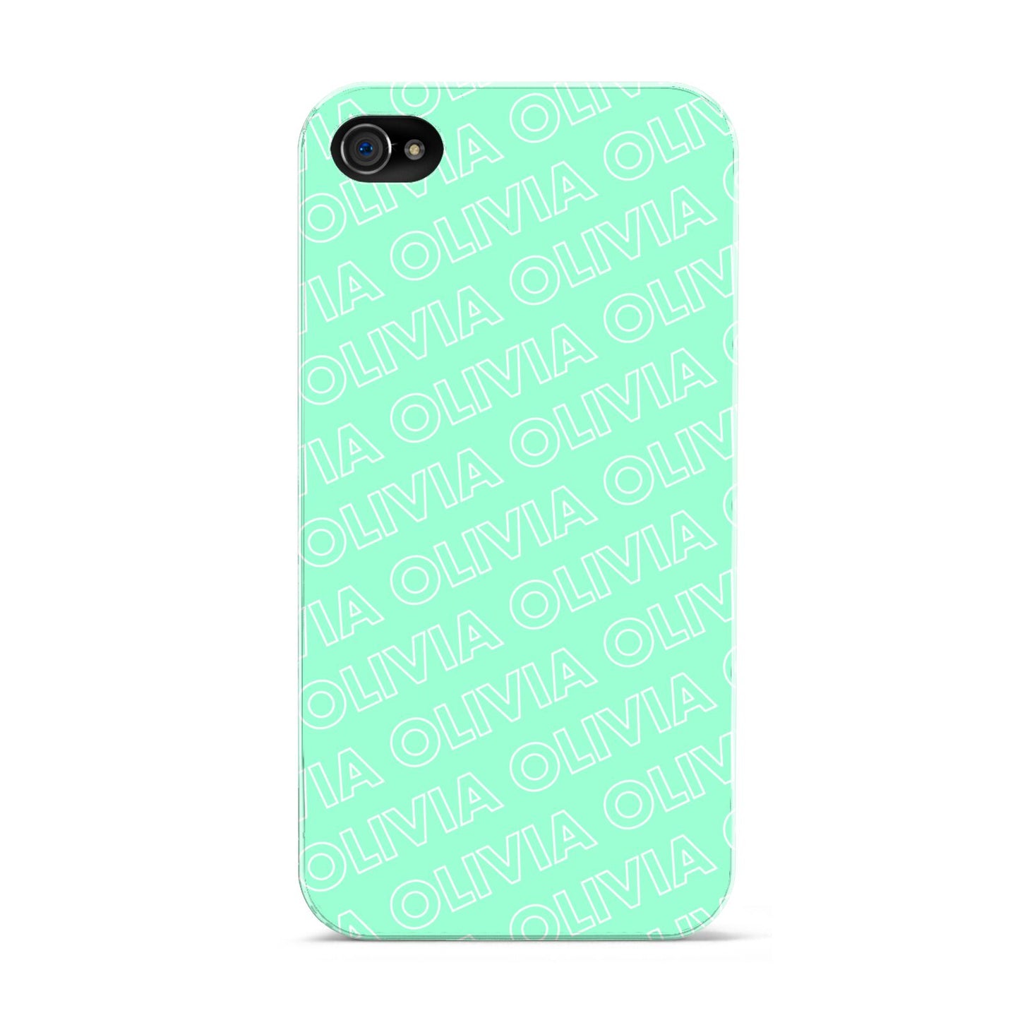 Personalised Aqua Diagonal Name Apple iPhone 4s Case