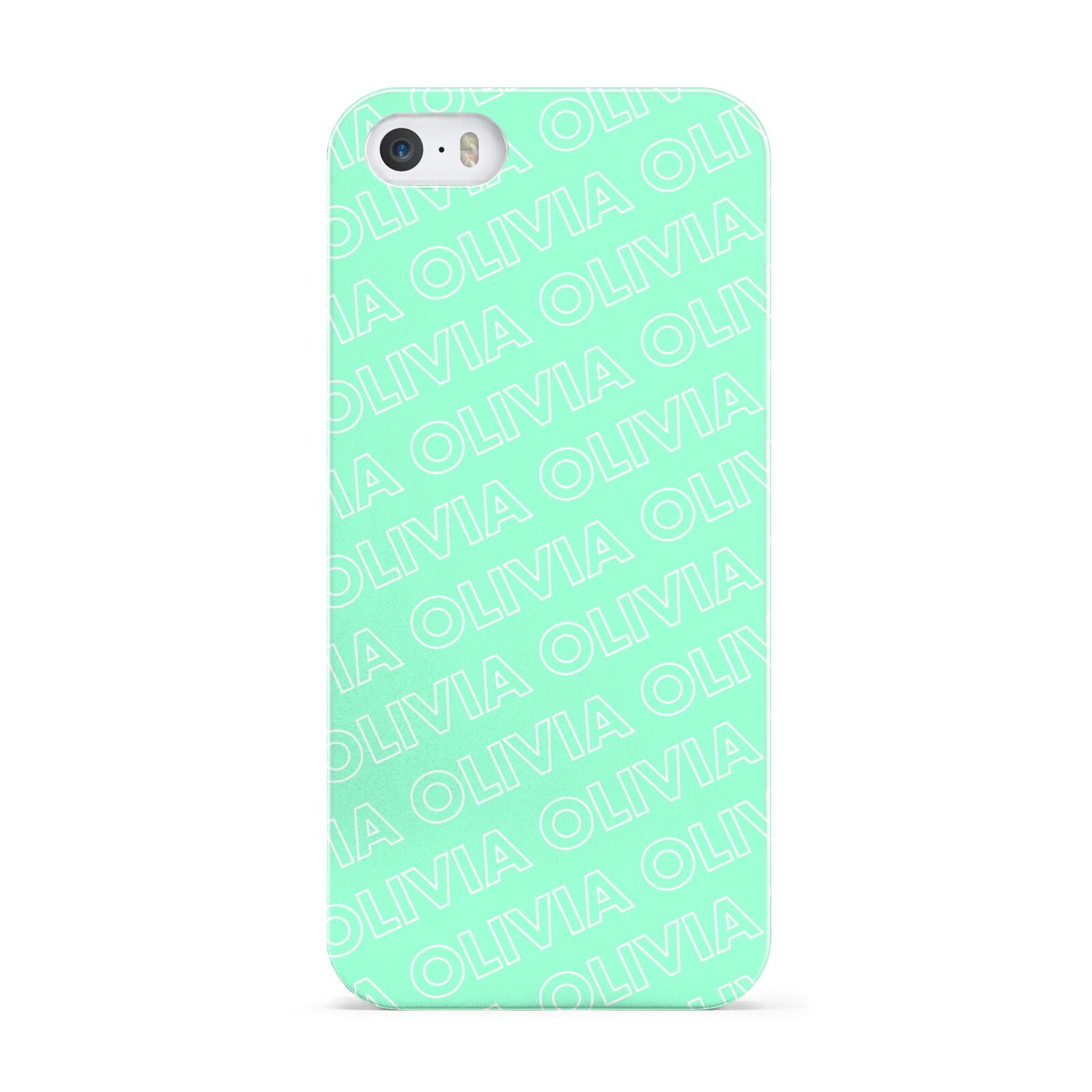 Personalised Aqua Diagonal Name Apple iPhone 5 Case