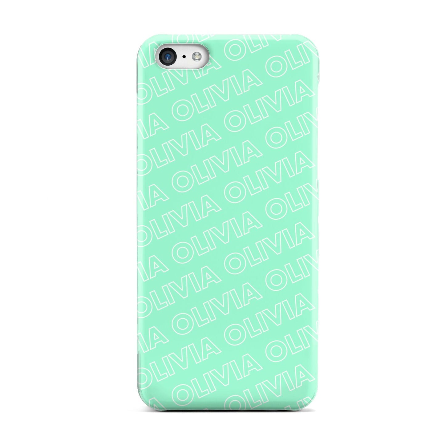 Personalised Aqua Diagonal Name Apple iPhone 5c Case