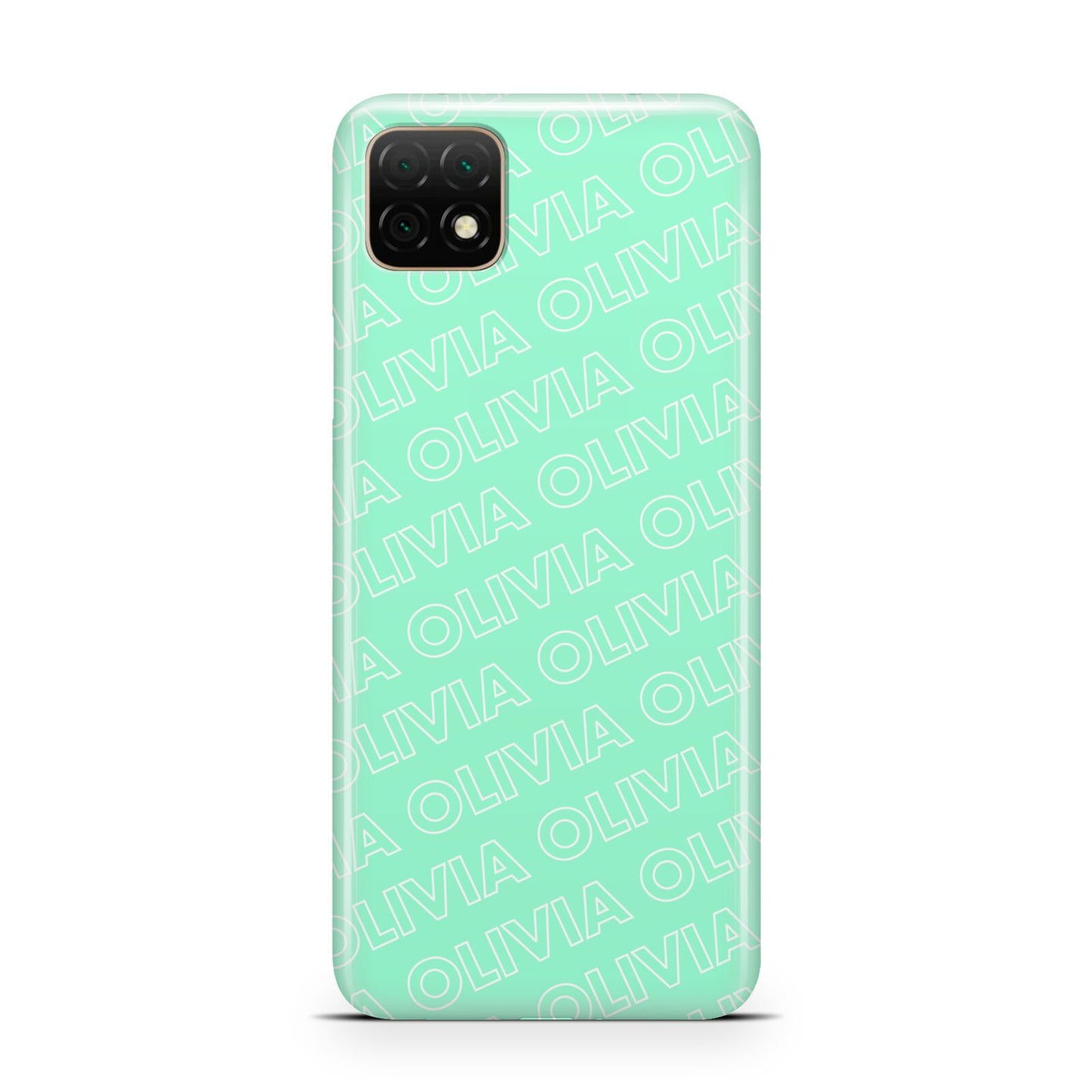 Personalised Aqua Diagonal Name Huawei Enjoy 20 Phone Case