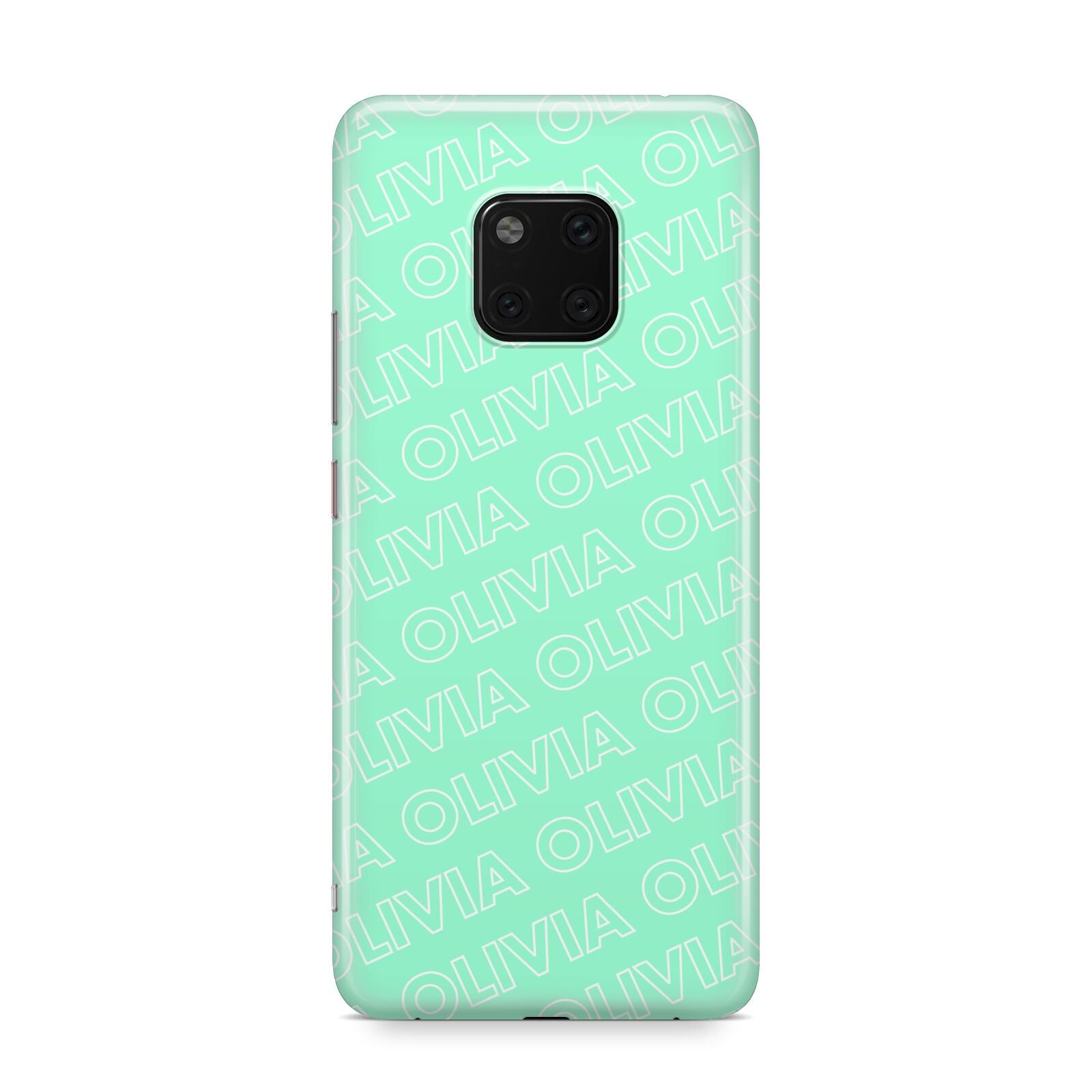 Personalised Aqua Diagonal Name Huawei Mate 20 Pro Phone Case