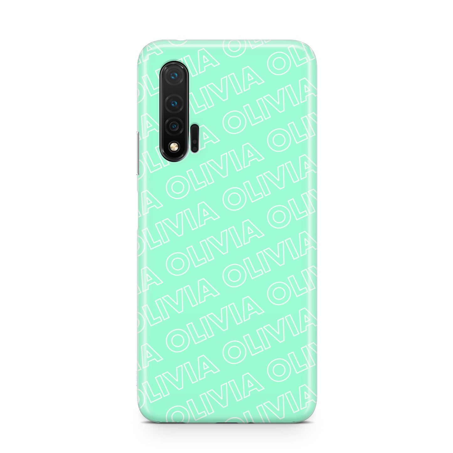 Personalised Aqua Diagonal Name Huawei Nova 6 Phone Case