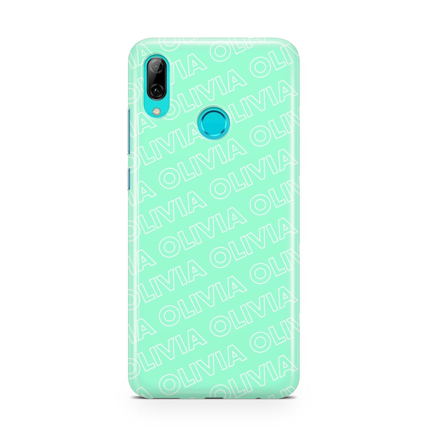 Personalised Aqua Diagonal Name Huawei P Smart 2019 Case