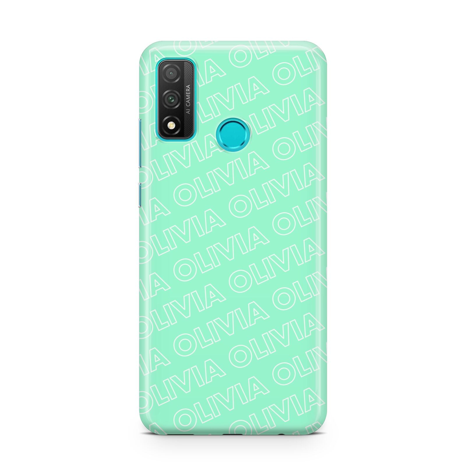 Personalised Aqua Diagonal Name Huawei P Smart 2020