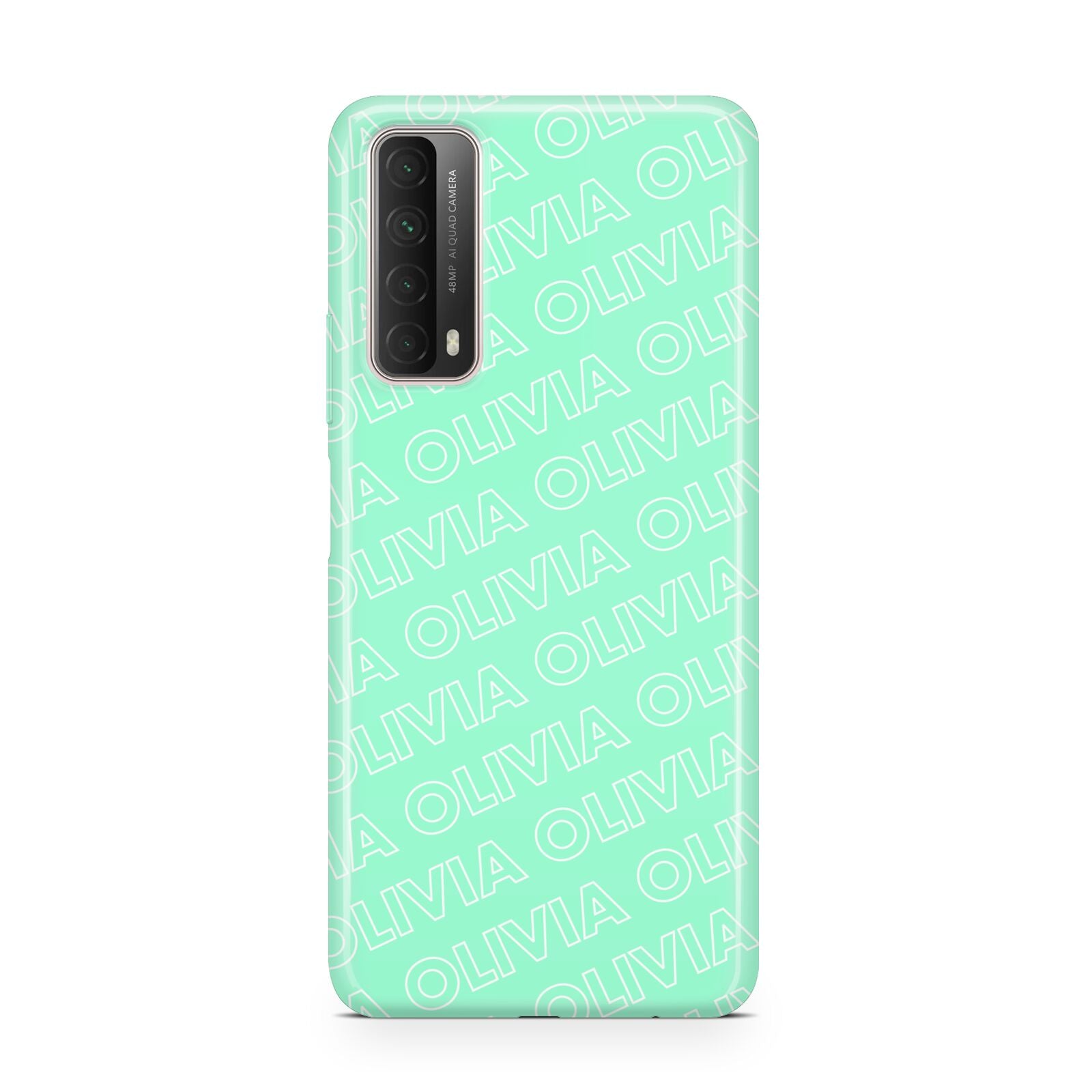 Personalised Aqua Diagonal Name Huawei P Smart 2021