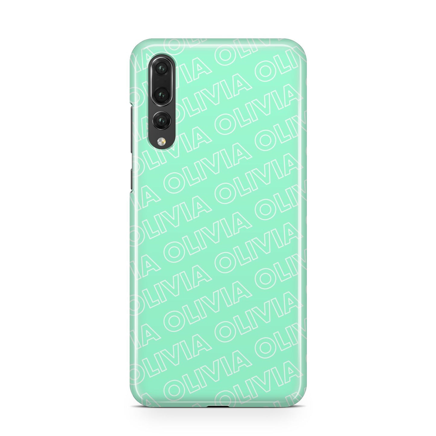 Personalised Aqua Diagonal Name Huawei P20 Pro Phone Case