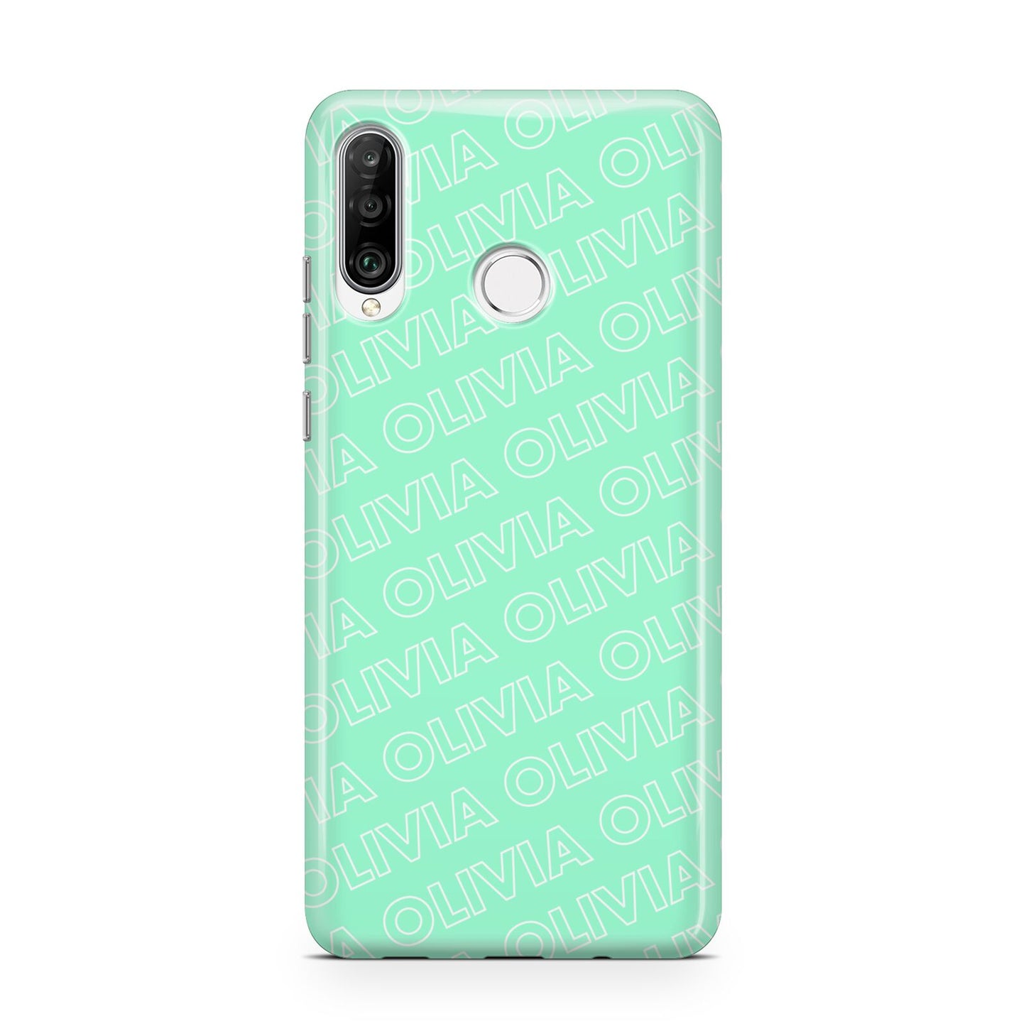 Personalised Aqua Diagonal Name Huawei P30 Lite Phone Case