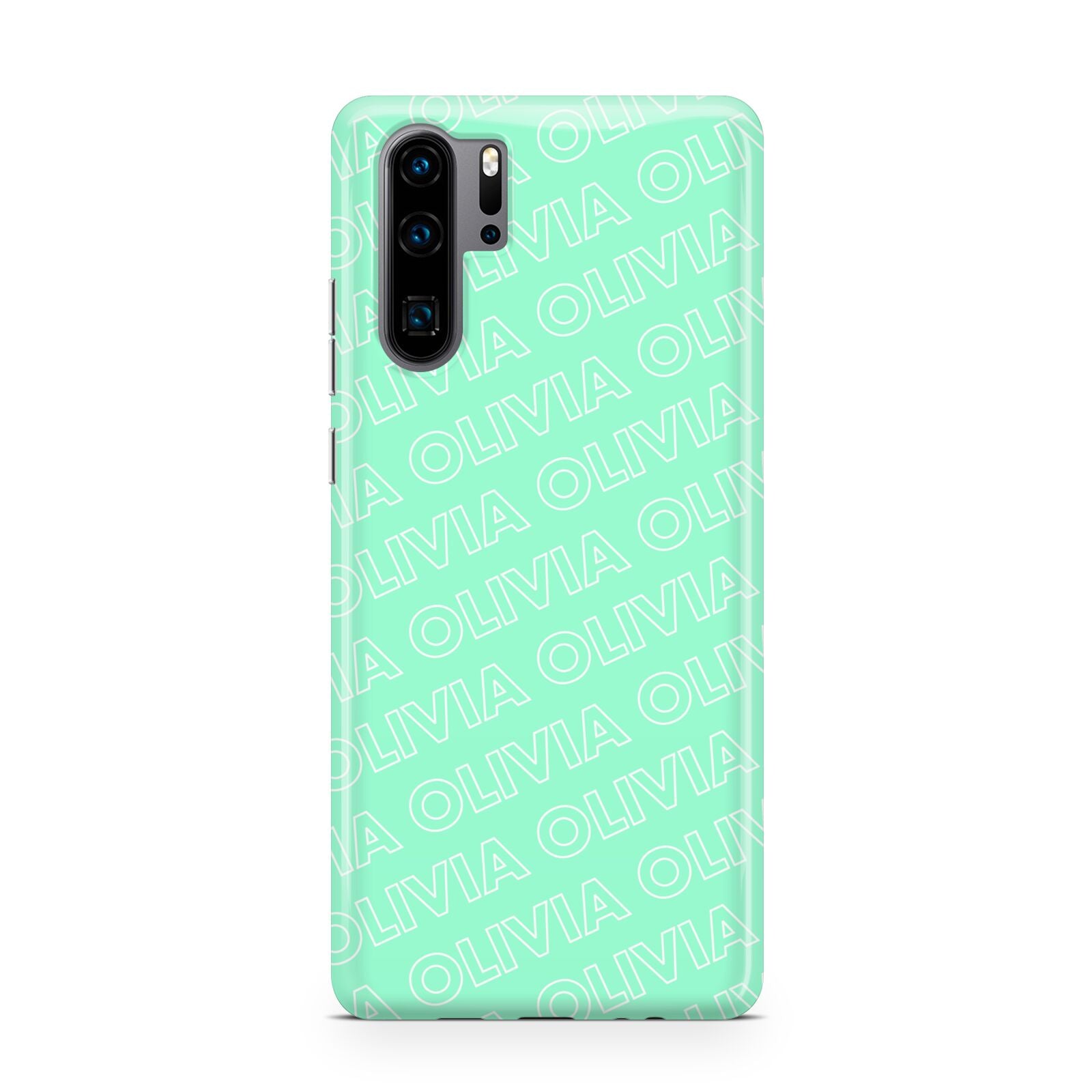 Personalised Aqua Diagonal Name Huawei P30 Pro Phone Case