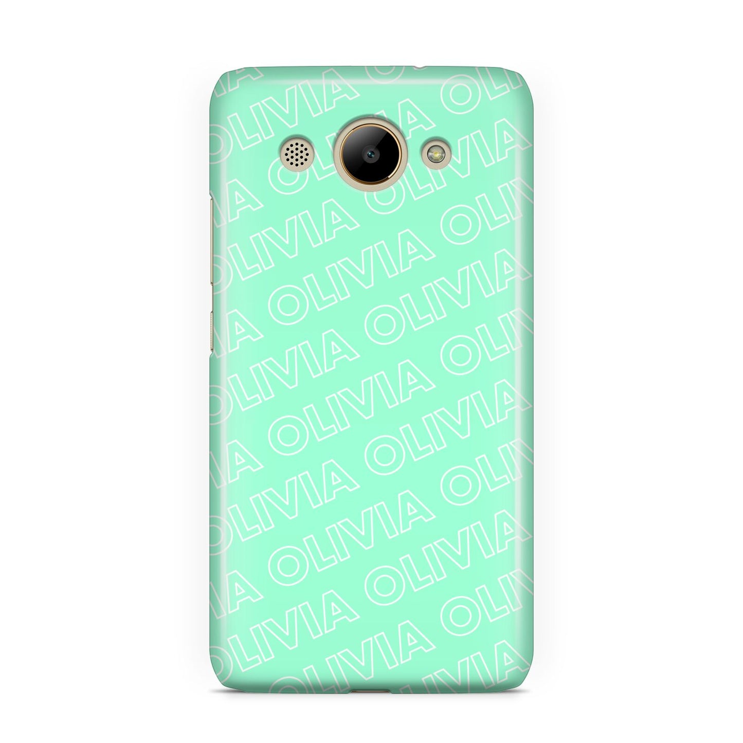 Personalised Aqua Diagonal Name Huawei Y3 2017