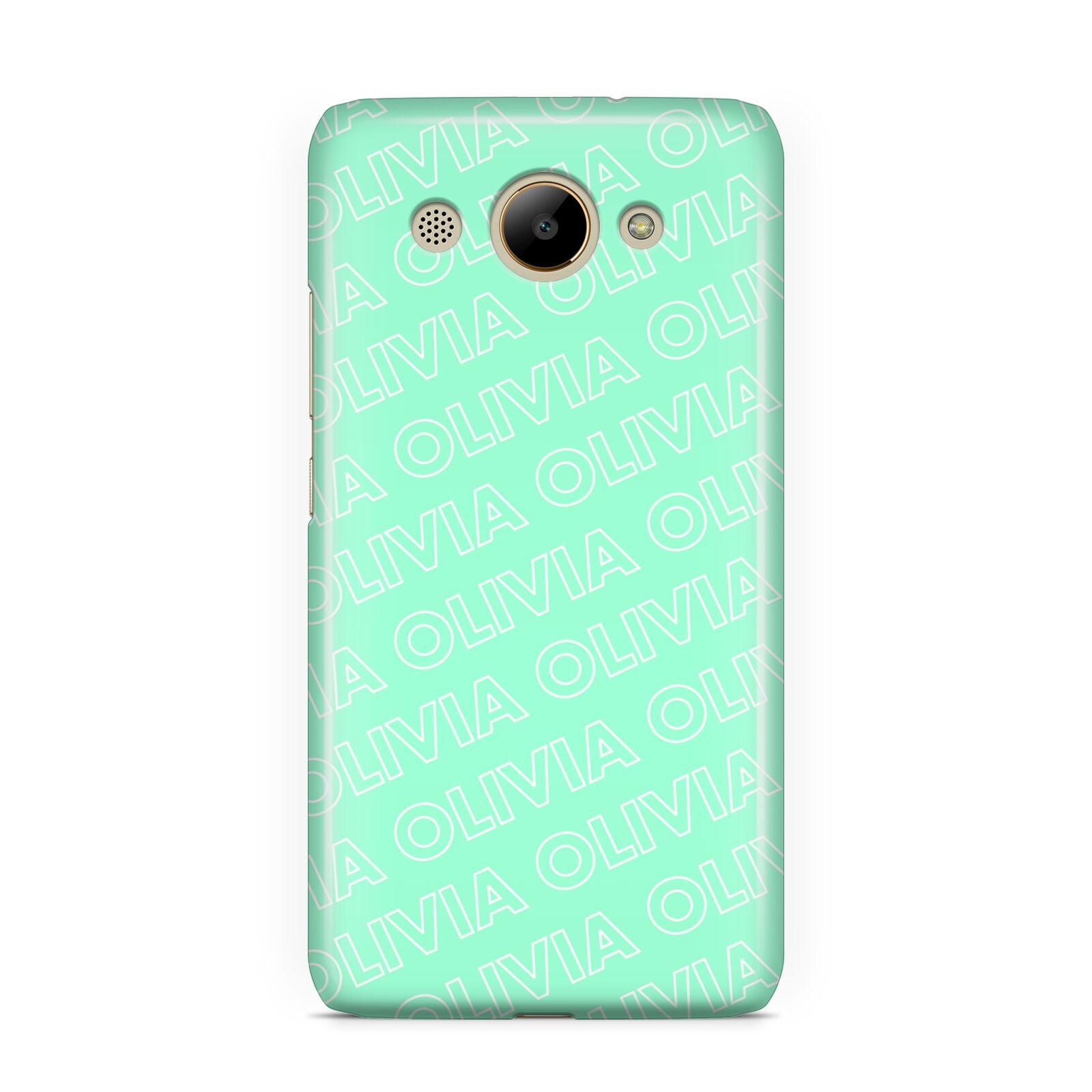 Personalised Aqua Diagonal Name Huawei Y3 2017