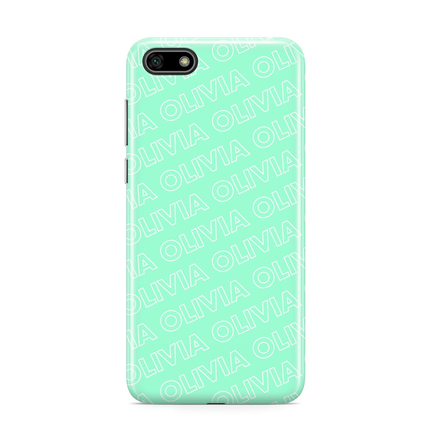 Personalised Aqua Diagonal Name Huawei Y5 Prime 2018 Phone Case