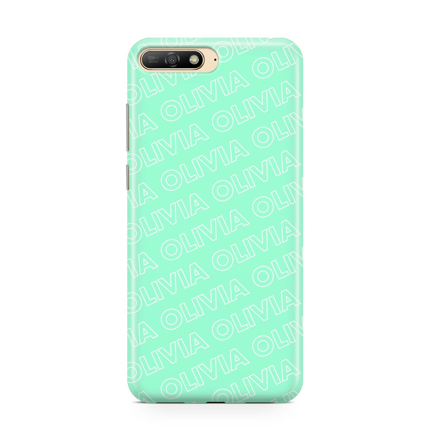 Personalised Aqua Diagonal Name Huawei Y6 2018