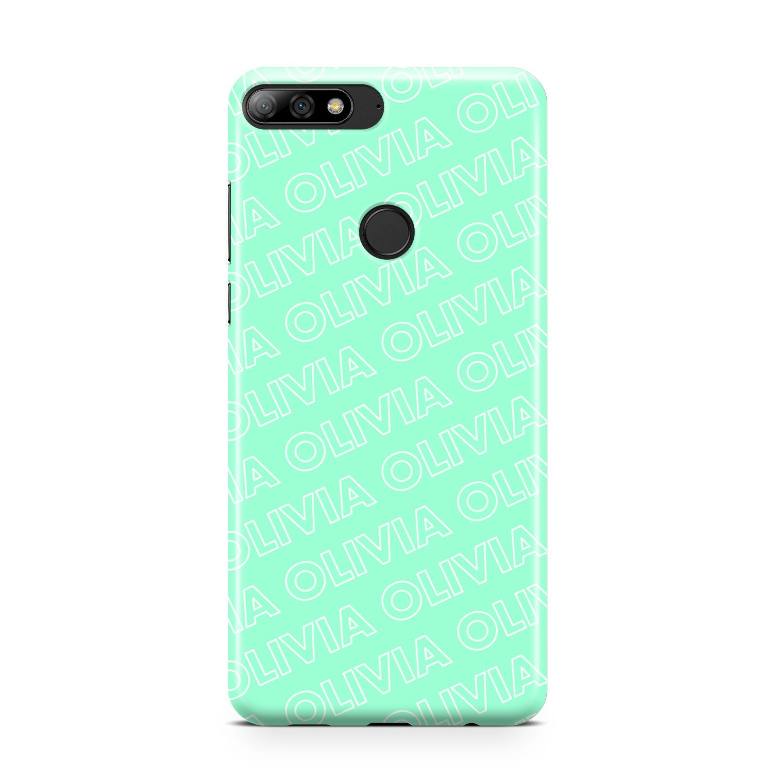 Personalised Aqua Diagonal Name Huawei Y7 2018