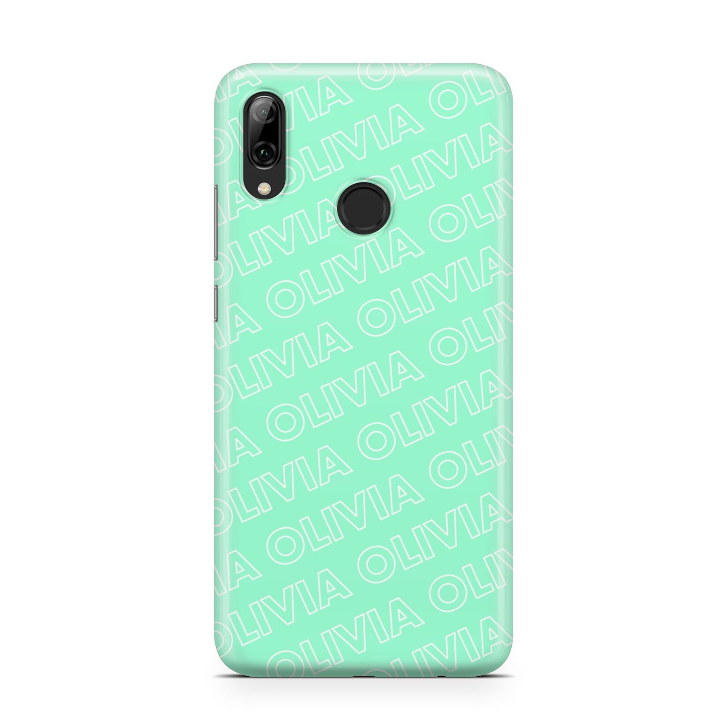 Personalised Aqua Diagonal Name Huawei Y7 2019