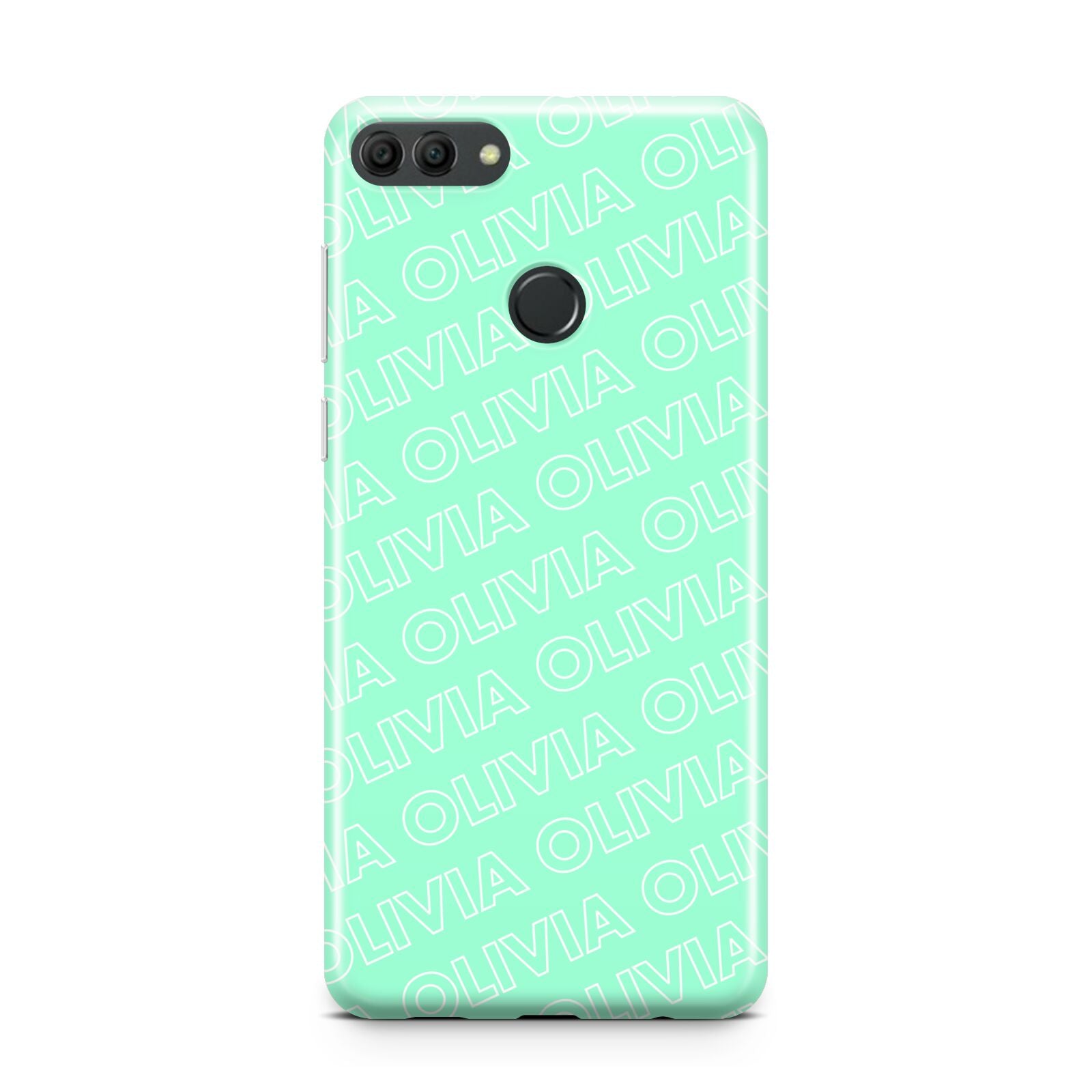 Personalised Aqua Diagonal Name Huawei Y9 2018