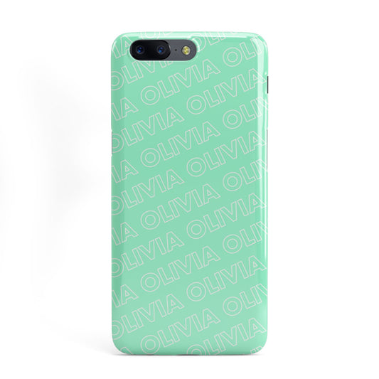 Personalised Aqua Diagonal Name OnePlus Case