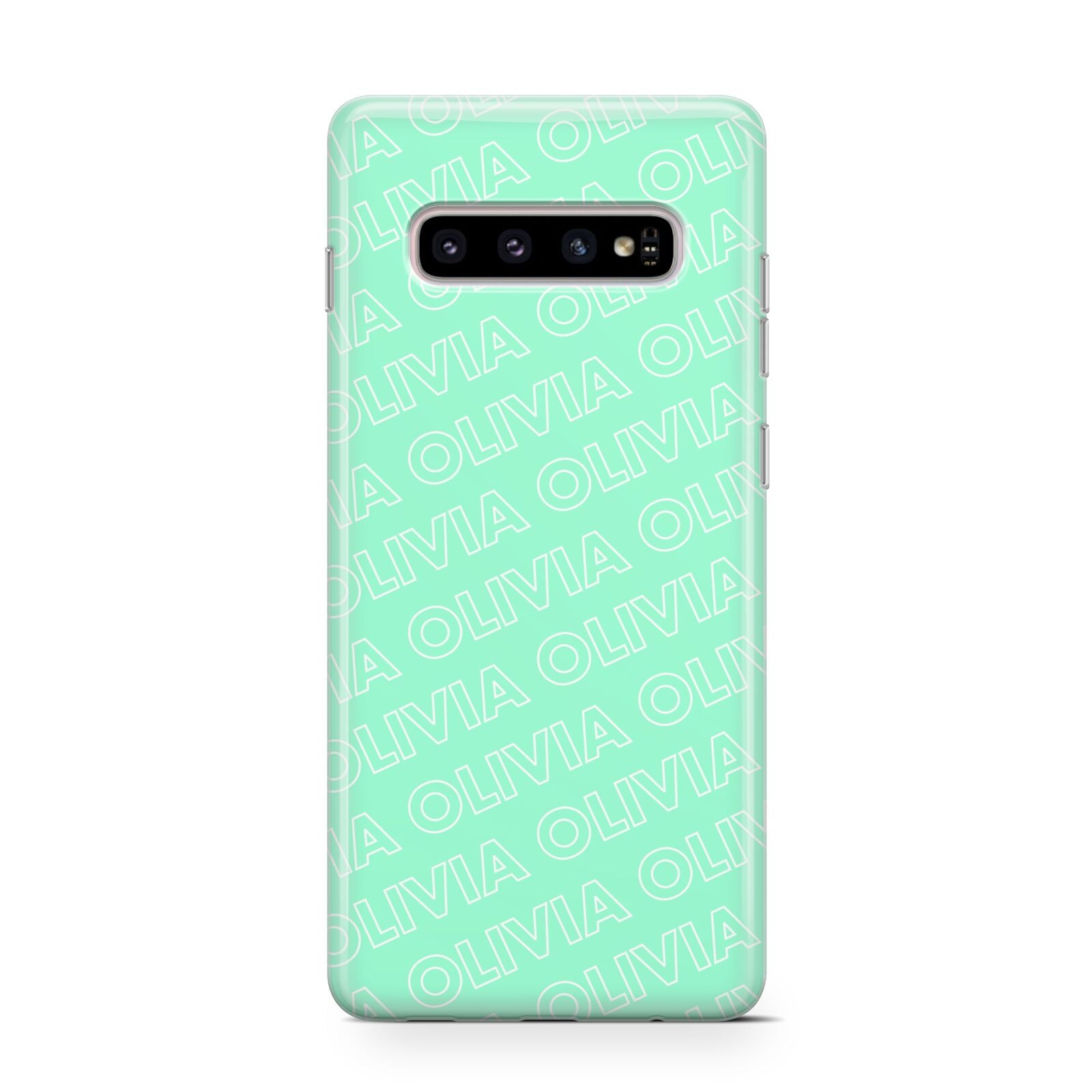 Personalised Aqua Diagonal Name Protective Samsung Galaxy Case