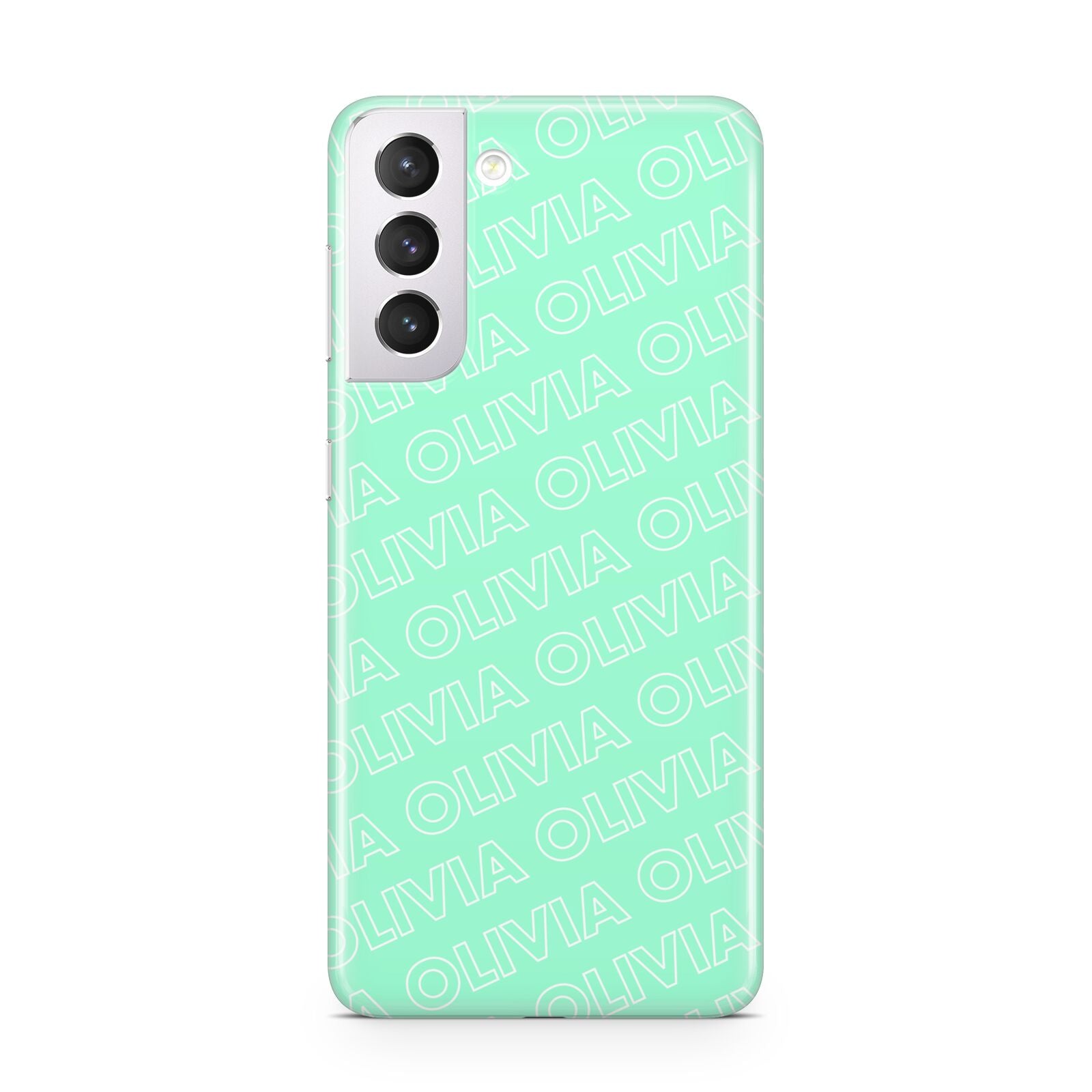 Personalised Aqua Diagonal Name Samsung S21 Case